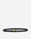 Madewell Sculptural Buckle Leather Skinny Belt In True Black