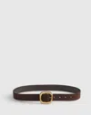 Madewell Sculptural Buckle Suede Belt In Brown
