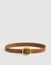 Madewell Sculptural Buckle Suede Belt In Brown
