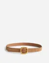 Madewell Puffed-buckle Suede Belt In Cumin