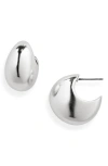 Madewell Sculptural Chunky Hoop Earrings In Light Silver Ox