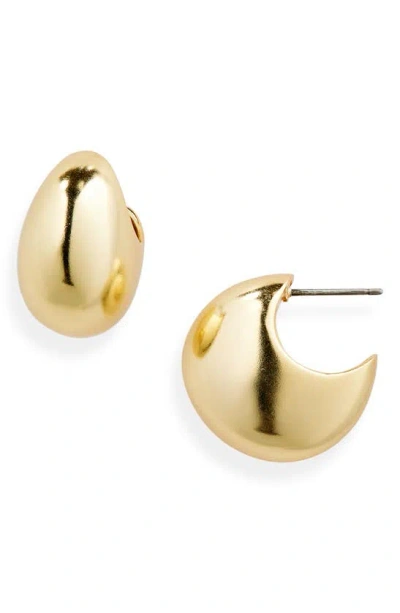 Madewell Sculptural Chunky Hoop Earrings In Vintage Gold