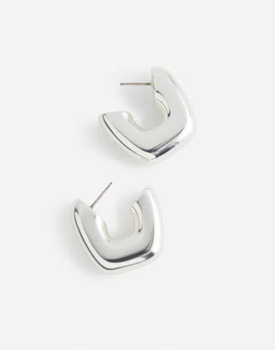 Madewell Sculptural Large Hoop Earrings In Metallic