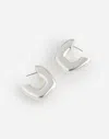 Madewell Sculptural Large Statement Hoop Earrings In Light Silver Ox