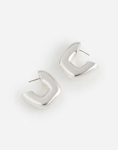 Madewell Sculptural Large Statement Hoop Earrings In Metallic