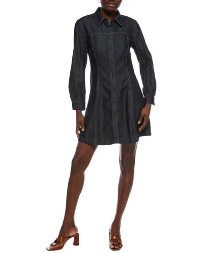 Madewell Seamed Denim Mini Shirtdress In Gray