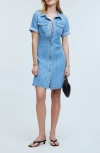 MADEWELL SEAMED DENIM MINI SHIRTDRESS