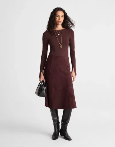 Madewell Seamed Midi Skirt In Burgundy