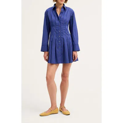 Madewell Seamed Mini Shirtdress In Blue