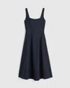 Madewell Seamed Squareneck Midi Dress In Blue
