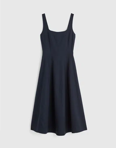 Madewell Seamed Squareneck Midi Dress In Blue