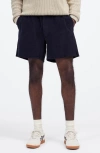 Madewell Everywhere Cotton Stretch Seersucker Shorts In Juniper Berry