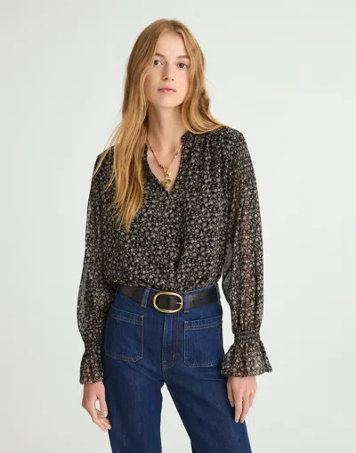 MADEWELL SEMI-SHEER SPLIT-NECK TOP