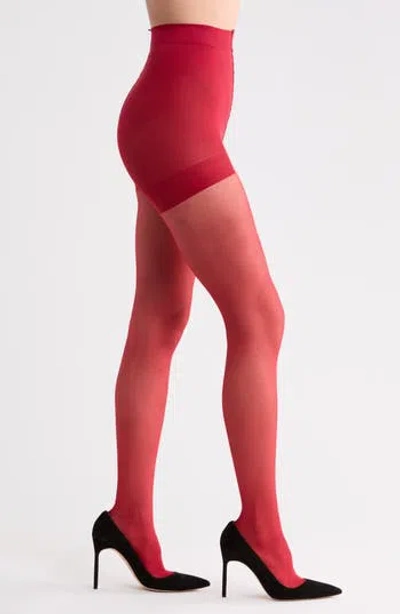 Madewell Semi Sheer Tights In Ruby