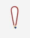 Madewell Semiprecious Beaded Carabiner Charm Necklace In Red