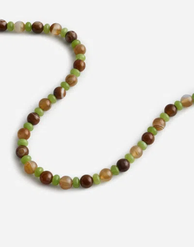 Madewell Semiprecious Beaded Carabiner Choker Necklace In Green