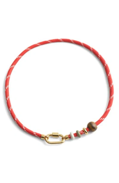 Madewell Semiprecious Carabiner Paracord Charm Necklace In Multi