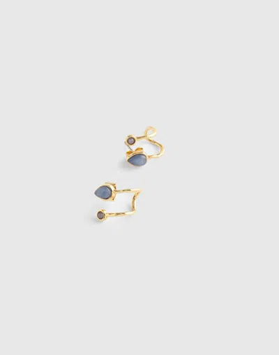 Madewell Semiprecious Double Huggie Hoop Earrings In Gold