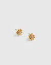 Madewell Semiprecious Floral Chintz Stud Earrings In Gold