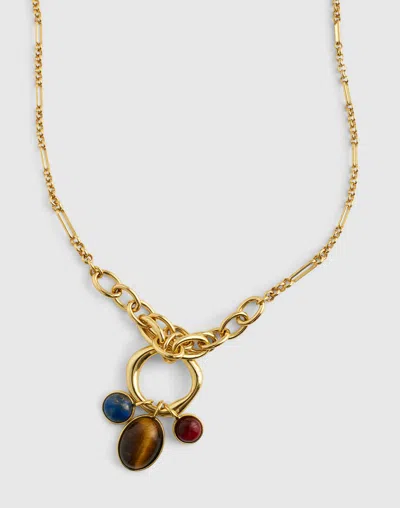 Madewell Semiprecious Graduated Chain Charm Necklace In Gold