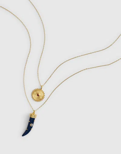 Madewell Semiprecious Horn Charm Necklace In Gold