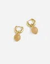 Madewell Semiprecious Lemon Charm Huggie Hoop Earrings In Pale Gold
