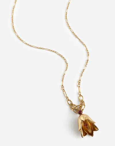 Madewell Semiprecious Lily Long Necklace In Polished Bronze