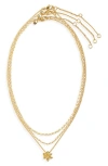 MADEWELL MADEWELL SET OF 3 DAINTY FLOWER PENDANT & CHAIN NECKLACES