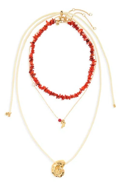 Madewell Set Of 3 Pukka Shell Necklaces In Multi
