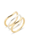 MADEWELL SET OF 3 WAVY STACKABLE RINGS