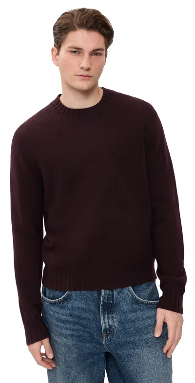 Madewell Set Wool Crew Deep Wine In Black