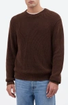 Madewell Shaker Stitch Crewneck Sweater In Brown