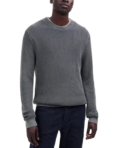 Madewell Shaker Stitch Crewneck Sweater In Weathered Indigo
