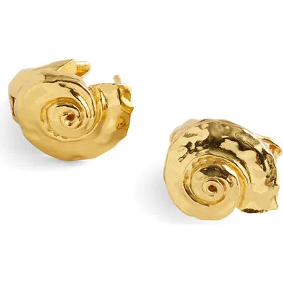Madewell Shell Hoop Earrings In Gold