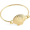 Madewell Shell Wire Bangle In Gold