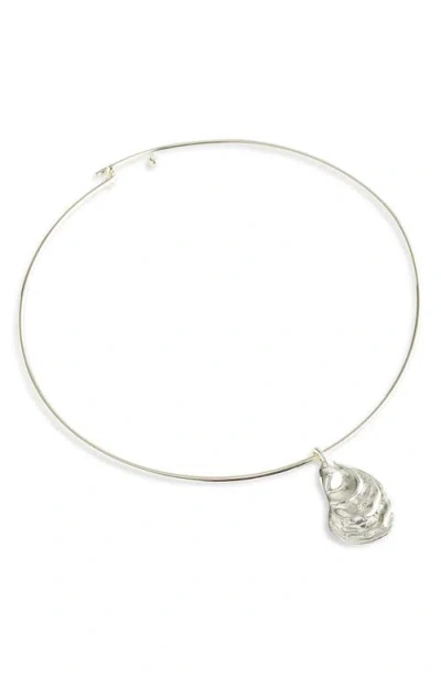 Madewell Shell Wire Choker Necklace. In Neutral