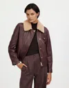 Madewell Sherpa-collar Asymmetric Zip-front Jacket In Dark Coffee