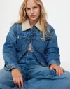 Madewell Sherpa-collar Jean Jacket In Lanesboro Wash
