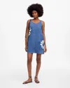 Madewell Minimal Denim Shift Dress In Shibori Shibori Wash In Blue