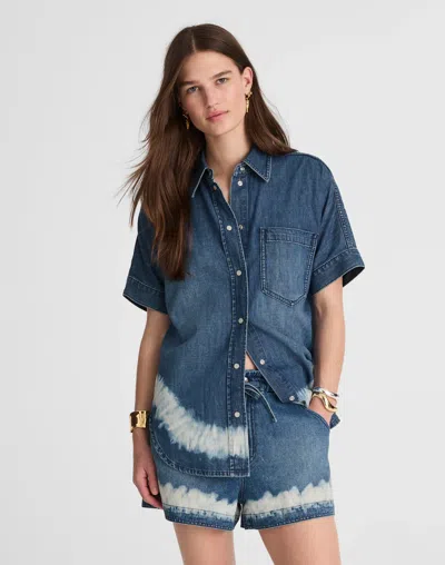 Madewell Shibori Denim Short-sleeve Shirt In Blue