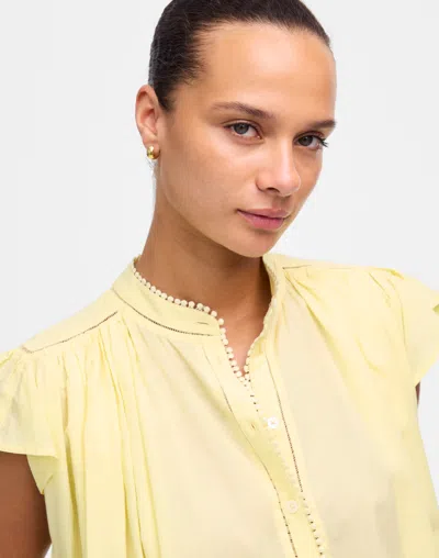Madewell Shirred Lace-trim Top