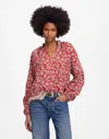 Madewell Paisley Shirred Popover Top In Ground Madder