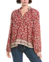 Madewell Paisley Shirred Popover Top In Multi