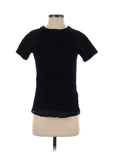 Pre-owned Madewell Short Sleeve Blouse In Black