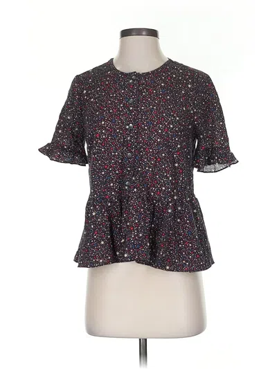 Pre-owned Madewell Short Sleeve Blouse In Black