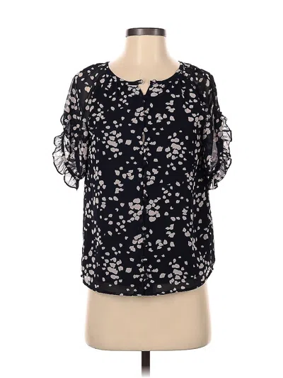 Pre-owned Madewell Short Sleeve Blouse In Black