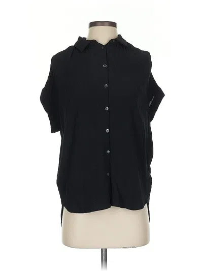 Pre-owned Madewell Short Sleeve Blouse In Black
