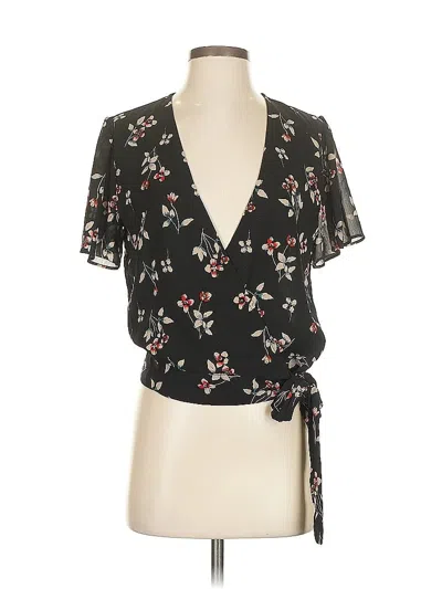 Pre-owned Madewell Short Sleeve Blouse In Black