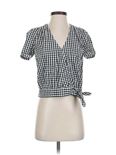 Pre-owned Madewell Short Sleeve Blouse In Black