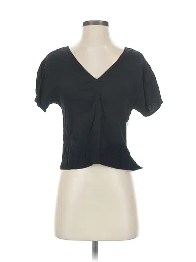 Pre-owned Madewell Short Sleeve Blouse In Black